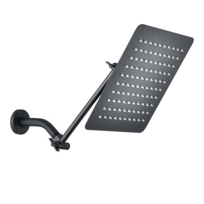 Pomme de douche carrée 10 po en acier inoxydable noir mat