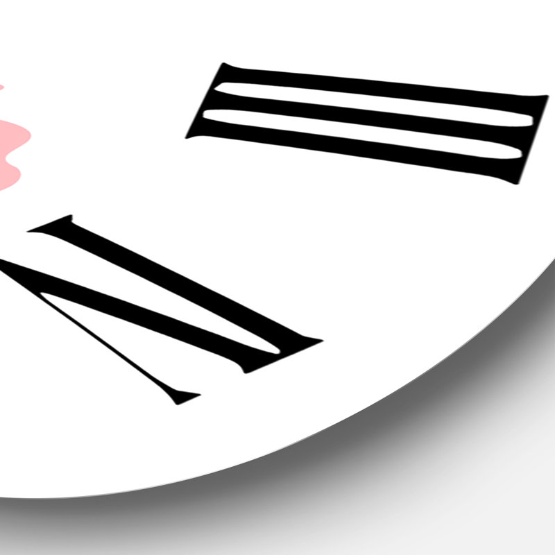 Horloge murale moderne à formes géométriques lune et soleil avec feuilles tropicales, Surdimensionné