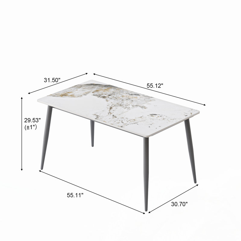 Tables de salle à manger, Gris foncé, H 29,53 po x L 55,12 po x l 31,5 po, Brun / Blanc