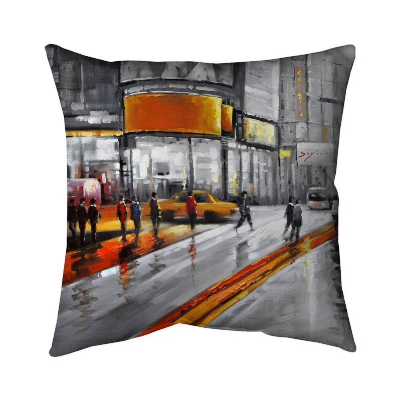 Circulation in times square - 26"x26" Throw pillow cover - Poly twill - Print on demand, Pillow Cover Only - No Insert