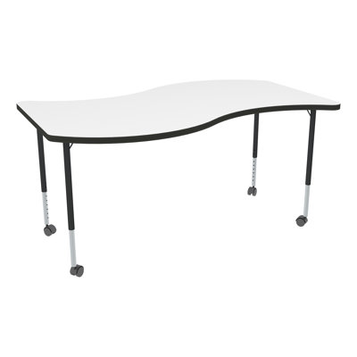 Structure Series Wave Adjustable Height Novelty Activity Table with Casters