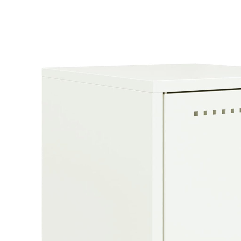 Aujah 36cm W Steel Bedside Table, White