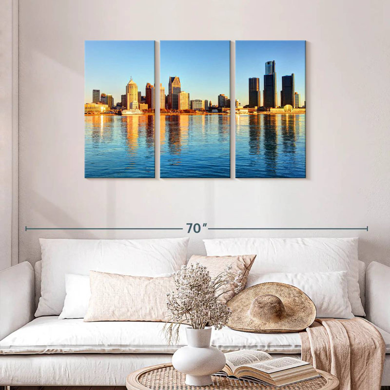 Nicci Detroit Waterfront Skyline, 28" H x 45" W