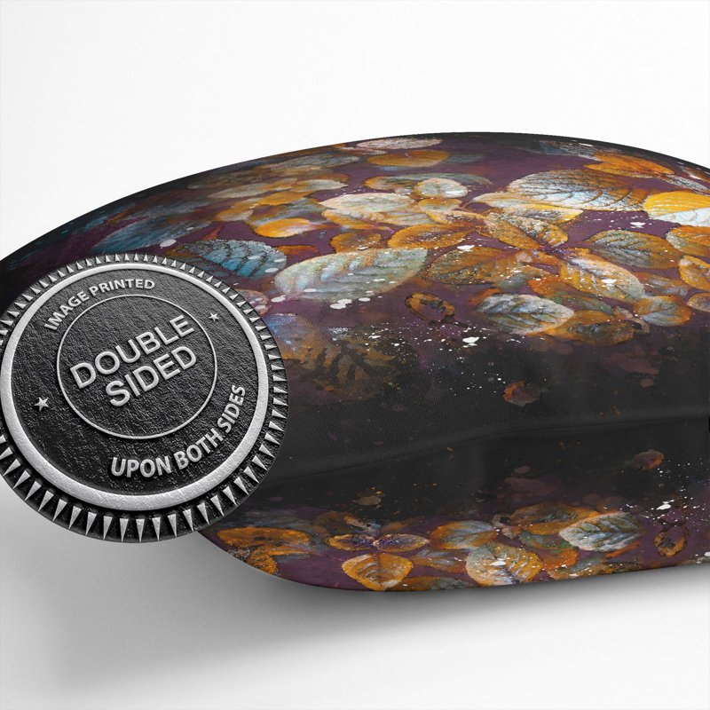 Pretty Leaves Cushion with Filling, 40cm H x 40cm W x 15cm D