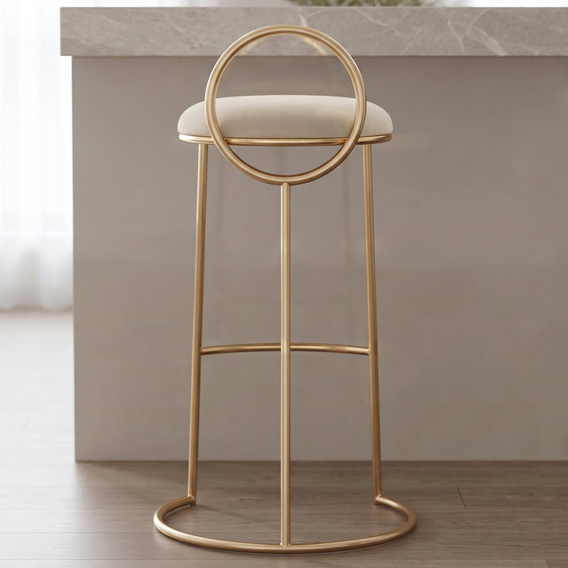 Chaise d'appoint dorée à dossier bas (ensemble de 2), Noir, 29.53"