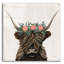 «Longhorn with Rose Crown Linen Sq» par Yvette St. Amant, art mural en verre acrylique-816411527