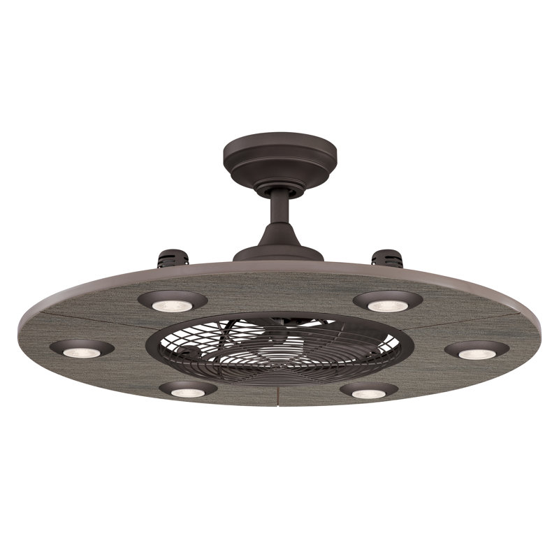 Clairene 12'' Ceiling Fan with LED Lights, Matte Greige