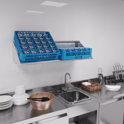 42 in. Stainless Steel Tubular Glass Rack Shelf