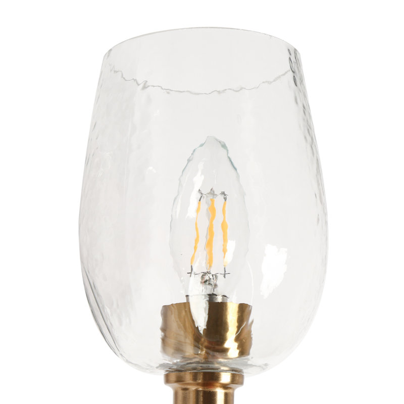 Luminaire de salle de bain 4 lumières à intensité variable avec abat-jour en verre
