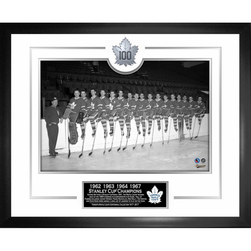 «Toronto Maple Leafs», art mural encadré en noir et blanc encadré 18 