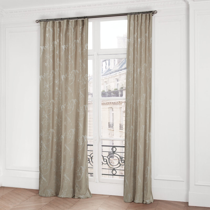 Songbird Pencil Pleat Semi-Sheer Single Curtain, Beige/Raw, 145 W x 280 D cm