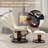 Leather Heated Massage Recliner Chair with Ottoman-1545968109