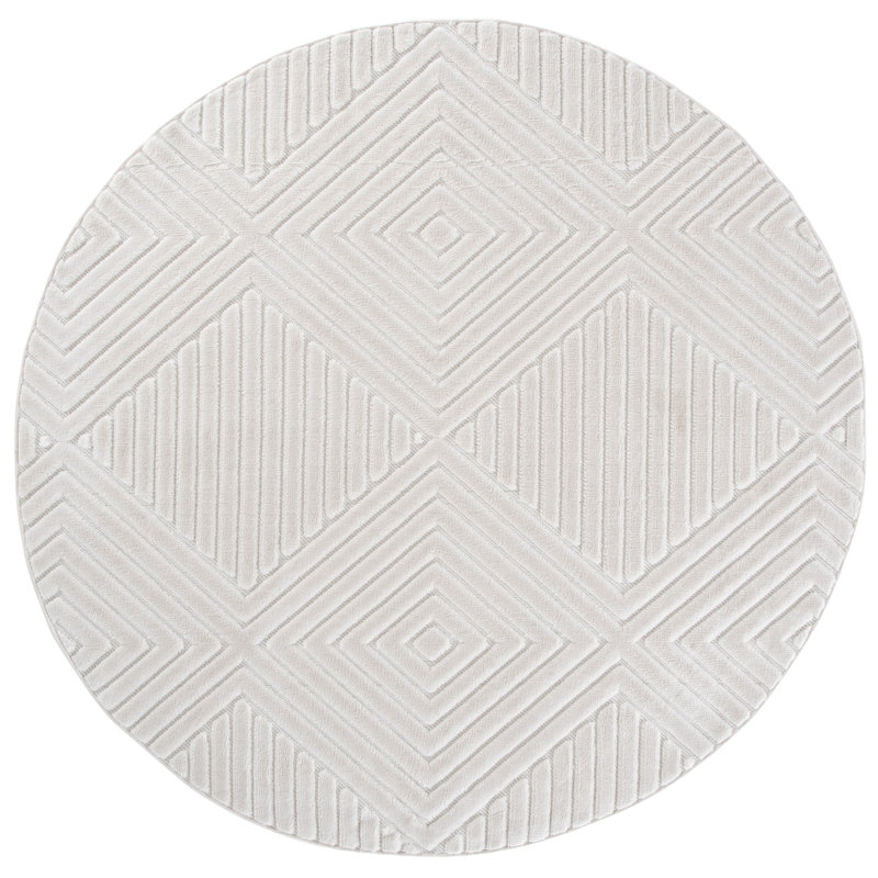 Selena 684 Performance Geometric Rug, 6'-7" X 6'-7" Round