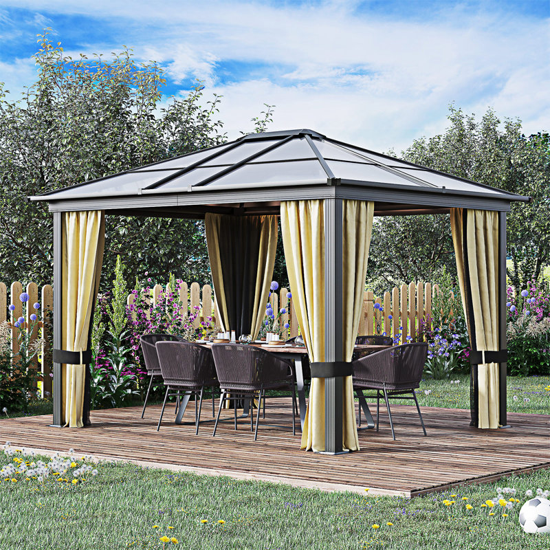 Auvent pour toit rigide avec toit en polycarbonate