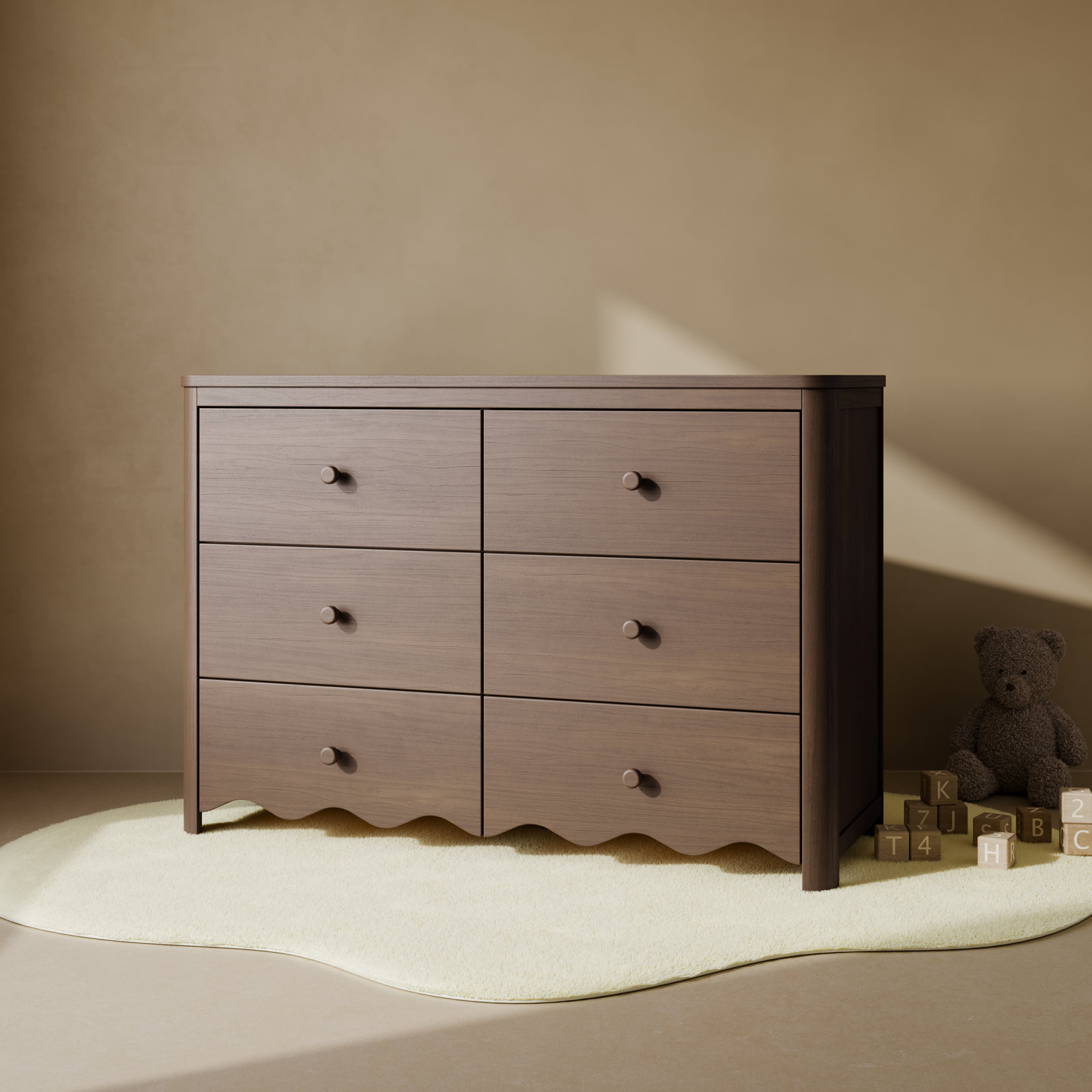 Casablanca 6-Drawer Double Dresser, Hazelnut