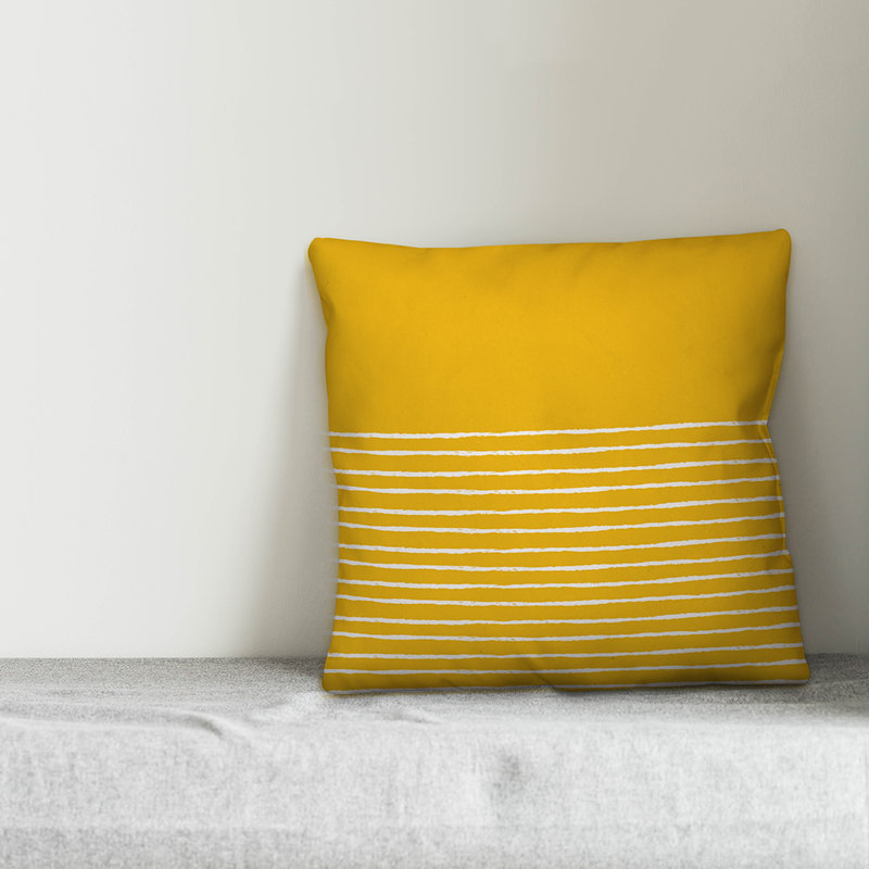 Housse de coussin Adlin, 20 po x 20 po, Jaune, Pas de bourre