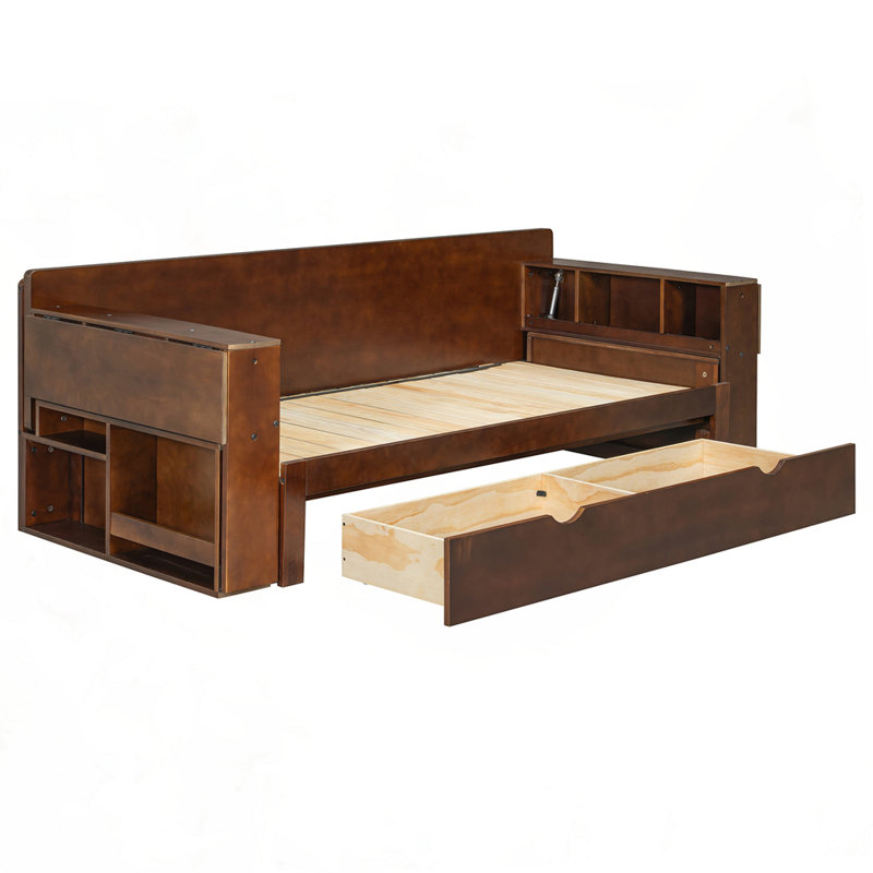 Queen Size Daybed With Removable Desk, Blue, Queen