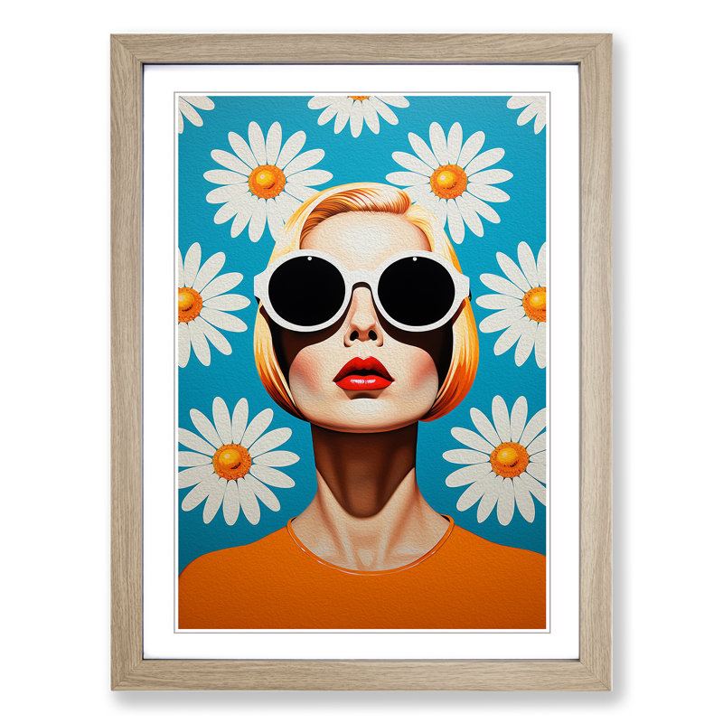 Single Picture Frame Print on Wood, Oak Framed, 34cm H x 25cm W