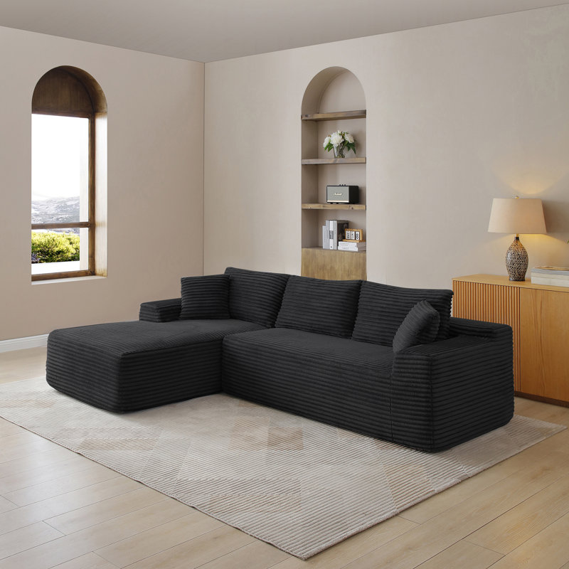 Canapé modulaire modulaire, Orienté à gauche (vu de face), Noir