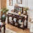 Retro Walnut Colour Solid Wood Rectangle Entryway Table-112275103