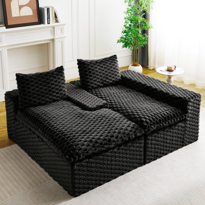 85.70" Turtle Velvet Multifunctional Modular Sofa (left-facing) And (right-facing)