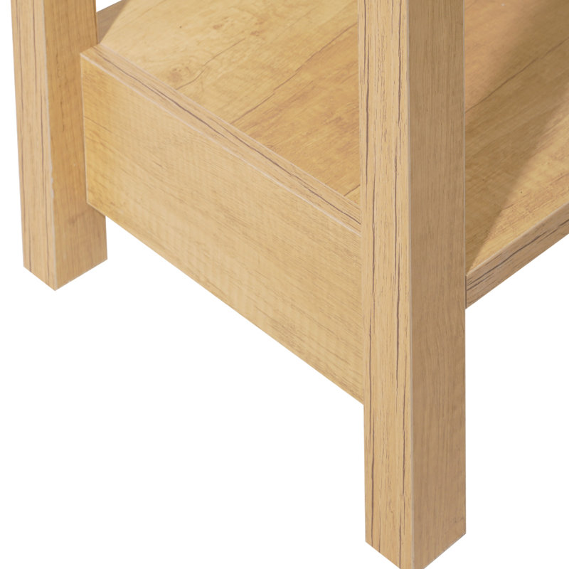 47 in Console Table, Farmhouse Desk Behind the Couch with Drawers and Bottom Storage Shelf, Wooden Rectangle Entrance Narrow Sofa Table for Hallway, Bedroom, Living Room, Foyer, Burlywood