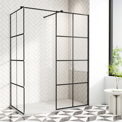 Caola 1900 mm H Walk In Framed Walk In Glass Screens