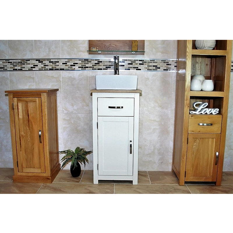 Benito 400 mm Freestanding Single Vanity with Vessel Ceramic Basin