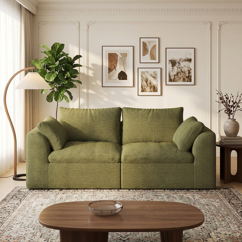 Upholstered 78.8 " Linen Sofa