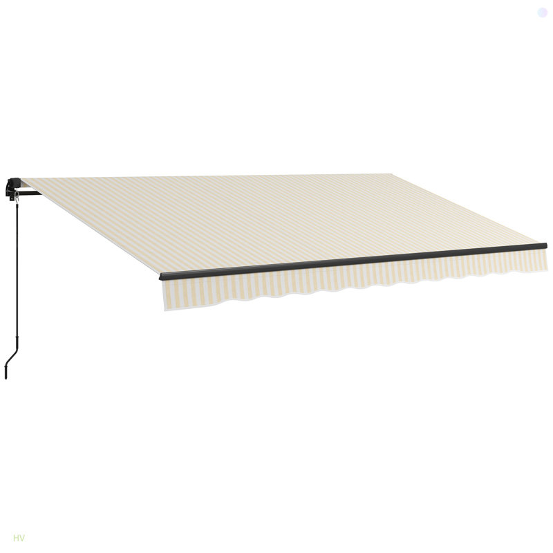 Auvent rétractable, abri de soleil pour auvent de patio avec poignée à manivelle, tissu résistant aux rayons UV de 280 g / m² et structure en aluminium pour terrasse, balcon, cour