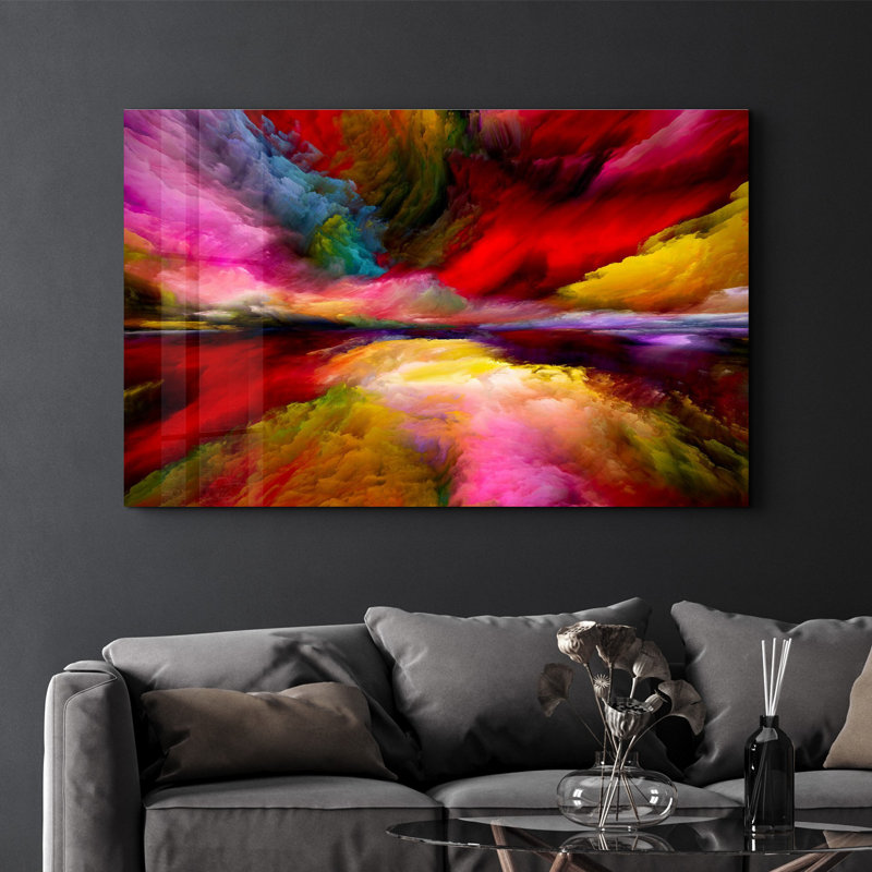 Elegant Tempered Glass Painting, 27.6 x 43.3 Inches | 100% Tempered Glass, Thickness: 0.16 Inches | UV Printed Artwork, Perfect for Home Decor & Modern Interiors, Stunning Visuals for Any Room