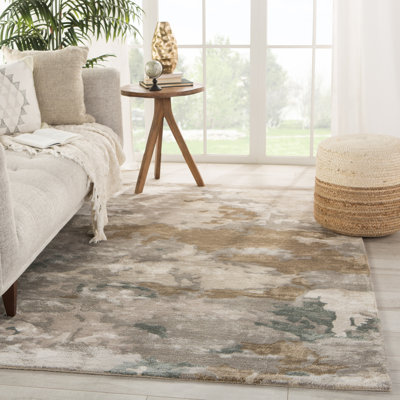  Transcend Glacier Tufted Abstract Tan/Ivory Area Rug (9'X12')