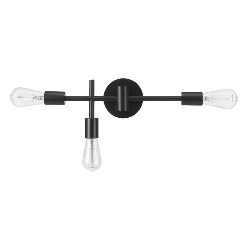 Jeydan 18" 3-Light Vanity Light, Matte Black