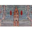 Tapis unique bleu / rouge 7 pi 11 po x 9 pi 7 po