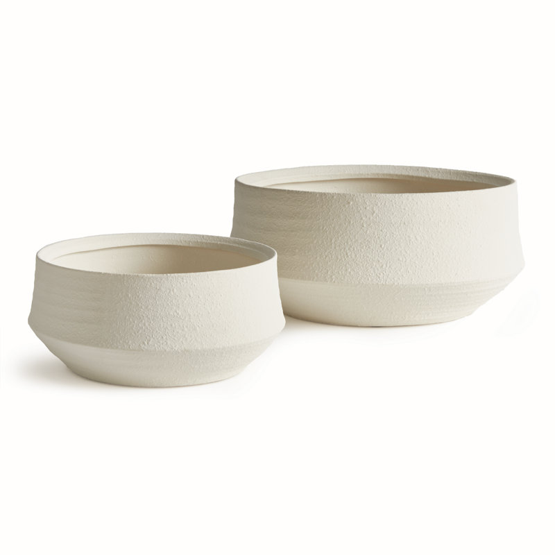 Montecito Handmade Terracotta Decorative Bowl, White