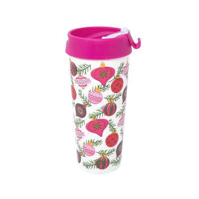 Tasse thermique en acrylique, ornements festifs