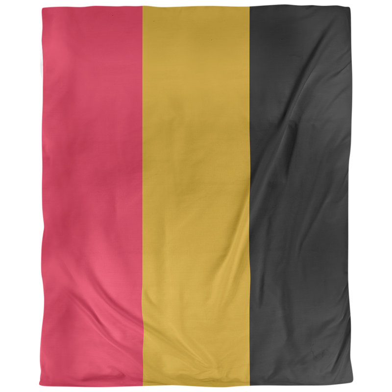  Housse de couette simple réversible, Housse de couette simple TG, Polyester brossé, Rouge / Or / Noir