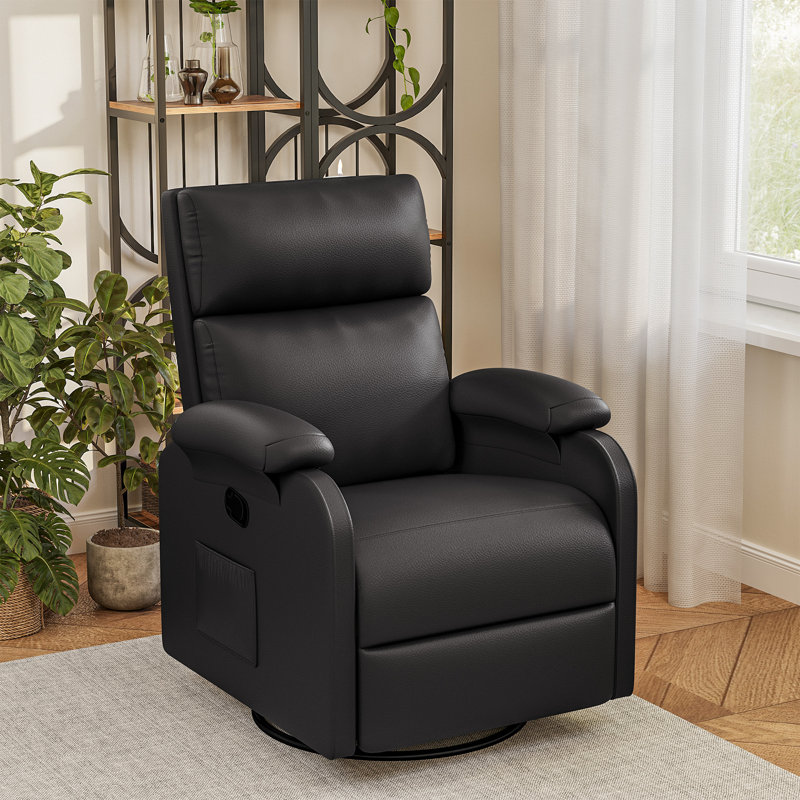 Your All-in-one Comfort Zone: Swivel, Recline, and Unwind with Massage, Black