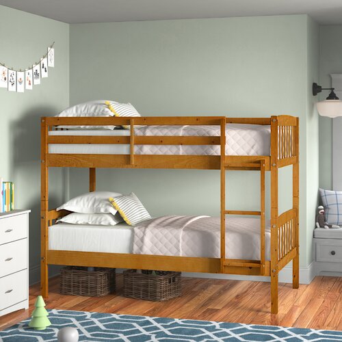 Harriet Bee Baasil Kids Twin Over Twin Bunk Bed & Reviews | Wayfair