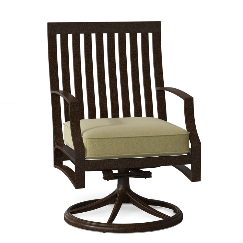 Seal Cove Outdoor Dining Armchair, Chestnut Brown, Brisa Charcoal Distressed Faux Leather