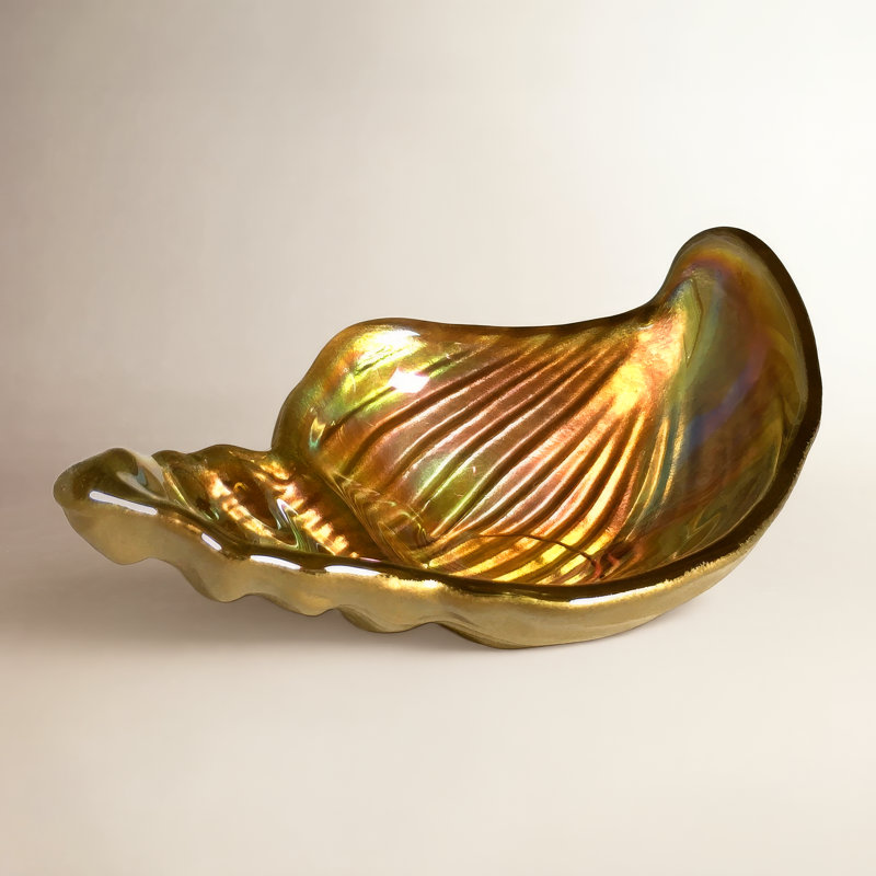 Desserte de condiment conch shell, Or