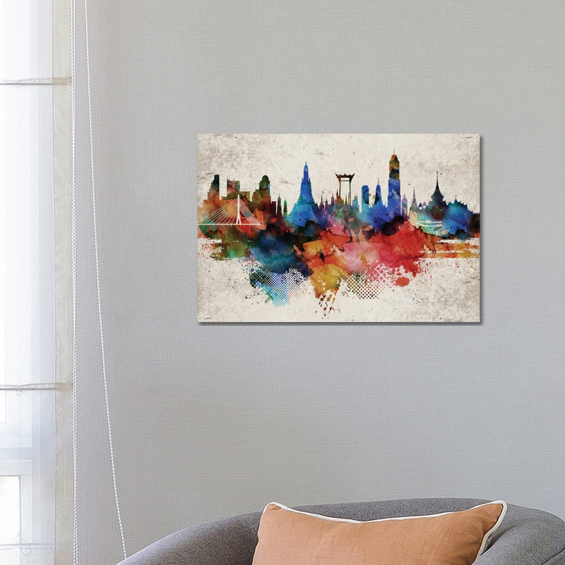 Bangkok Abstract by WallDecorAddict - Wrapped Canvas Print, 66.04cm H x 101.6cm W x 1.91 D