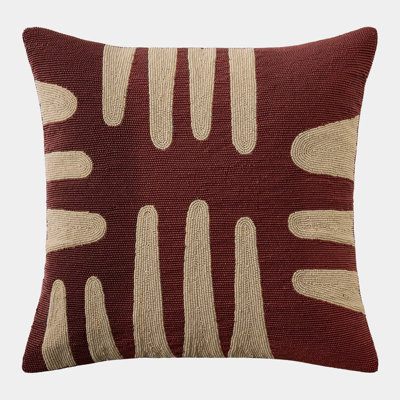 Carthago Beaded Geometric Square Pillow Cover & Insert