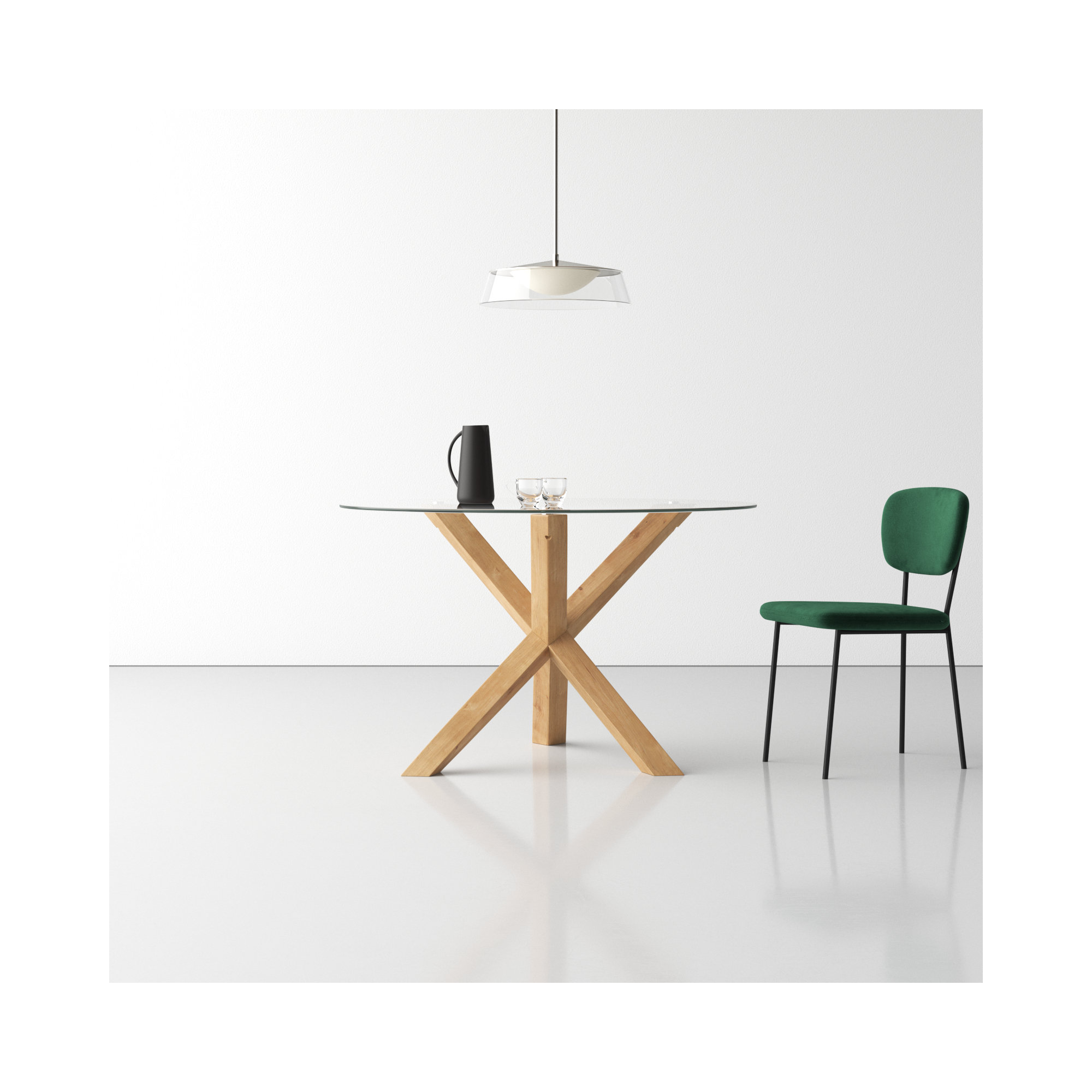Barnett Round Dining Table, 30" H x 48" W x 48" L, Natural