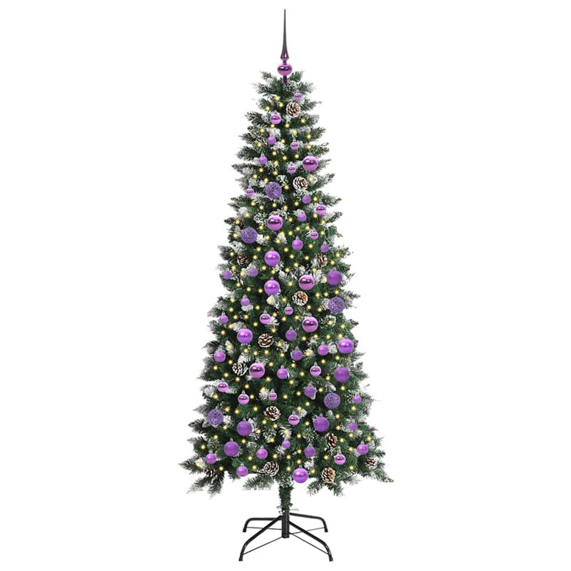 Artificial Christmas Tree with 300 LEDs Green, Purple, 5.91' H