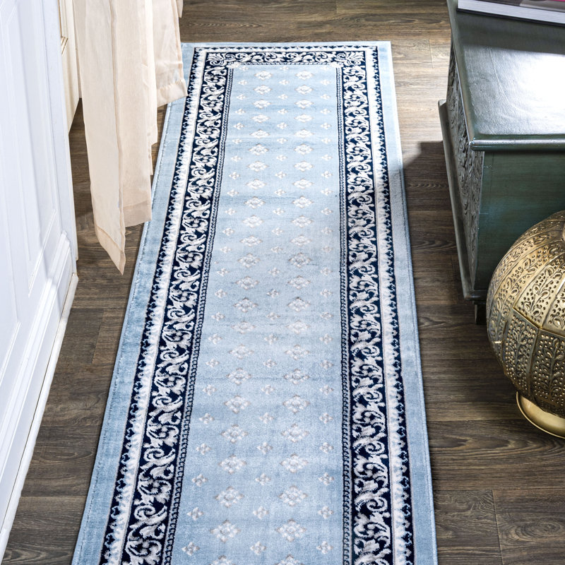 Tapis bleu marine / bleu marine Shannon, Tapis de couloir 2 pi x 10 pi