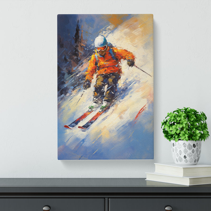 Skiing Impressionism - Print, 60cm H x 40cm W x 3cm D