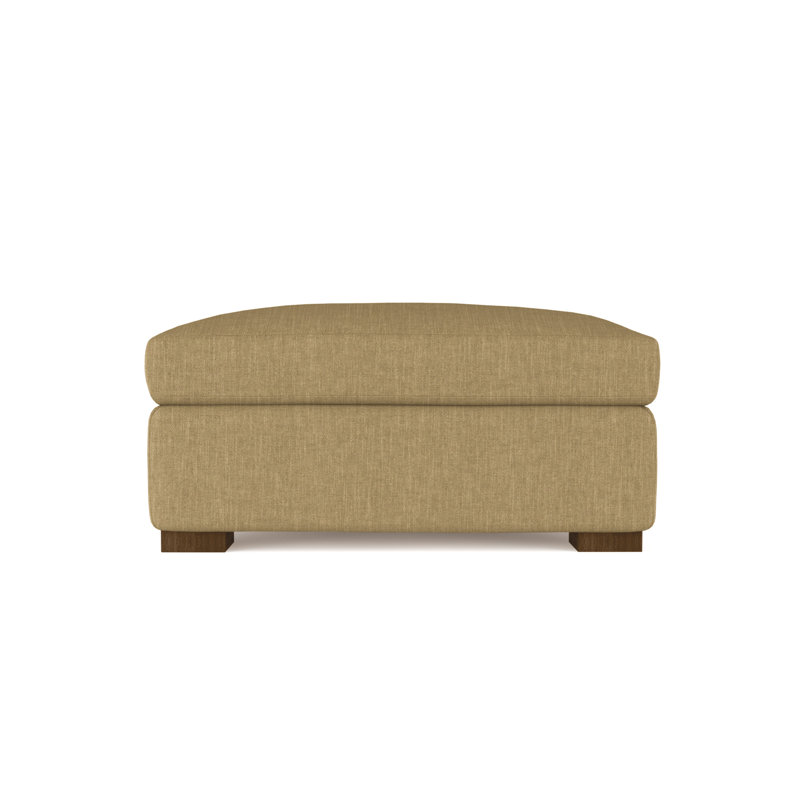 Crosby Ottoman, Plush Velvet Oyster, Dark Brown