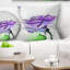 Fleurs bleues roses avec feuilles vertes - coussin à imprimé floral-30744618-30744614