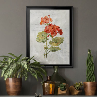 Lin géranium - peinture sur toile encadrée